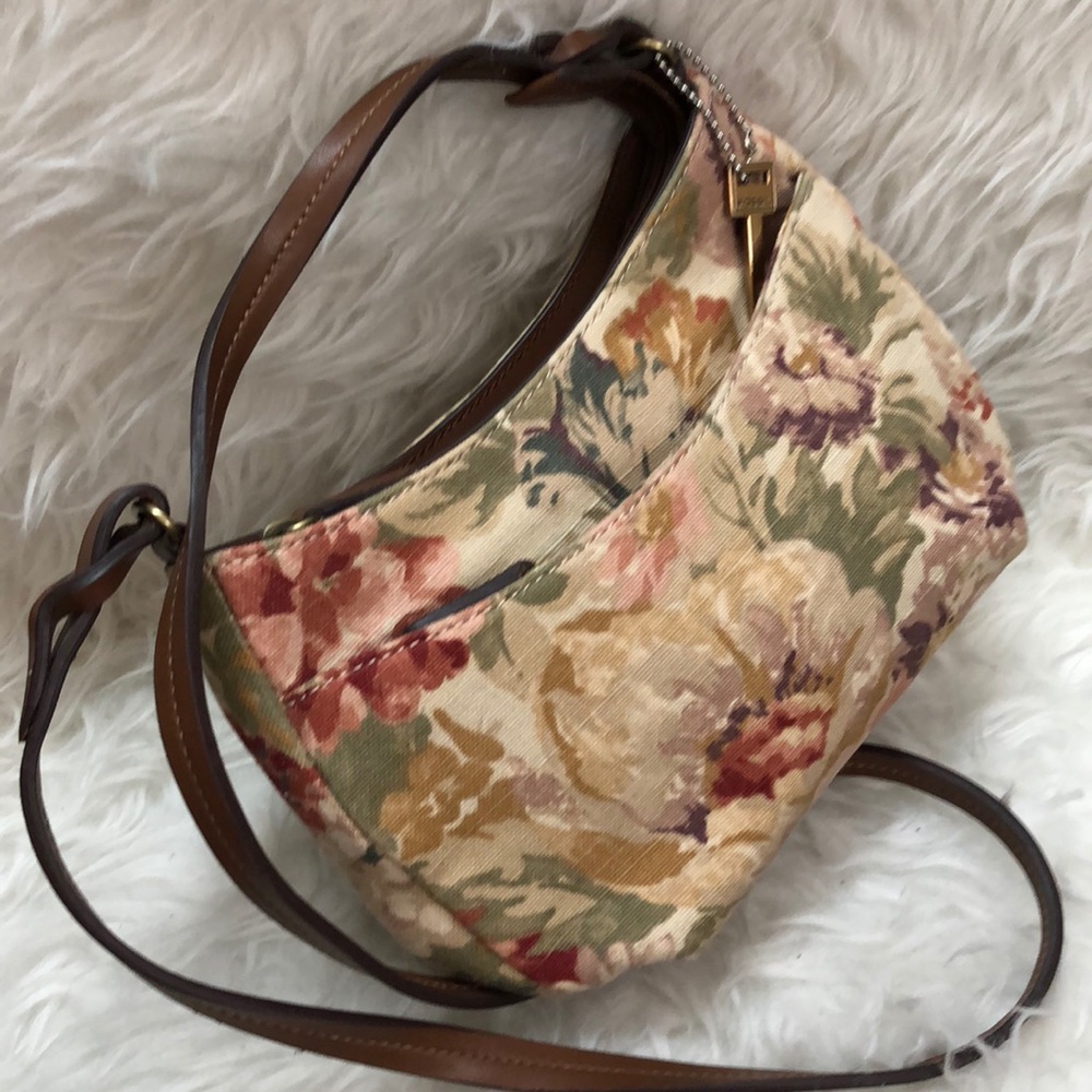 Fossil Canvas Leather Trim Crossbody Bag - Picture 4 of 9